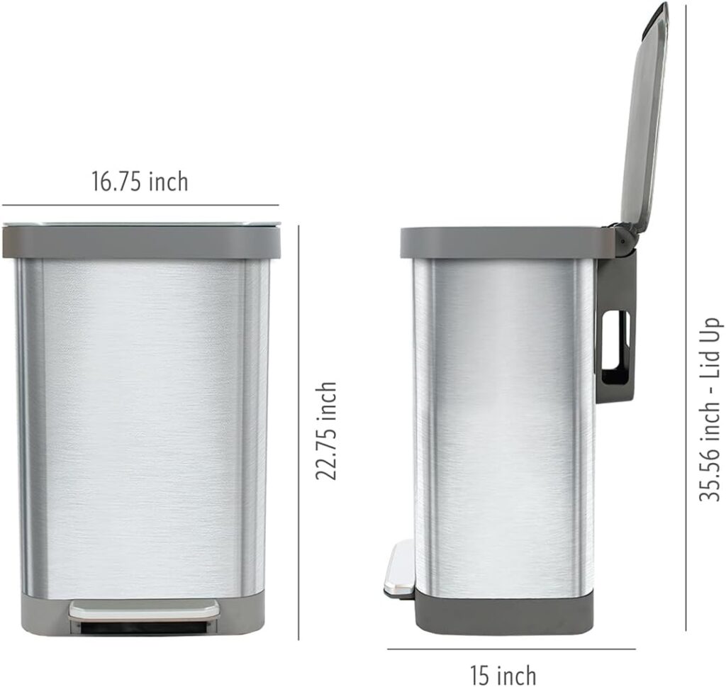 glad stainless steel step trash can series 2 with clorox protection