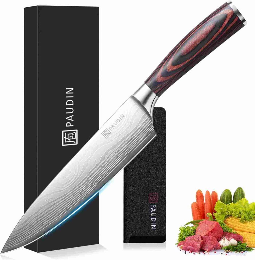 paudin chef knife 8 inch high carbon stainless