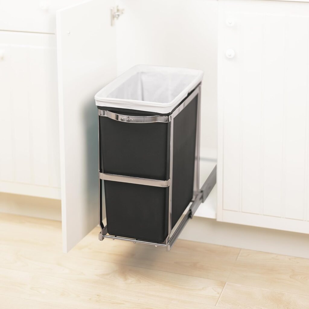simplehuman 30 liter under counter kitchen cabinet pull out trash can